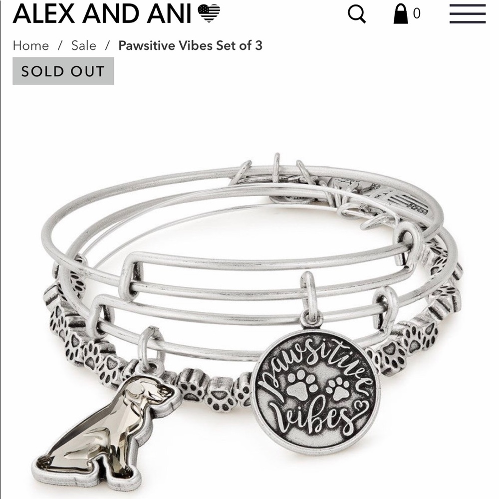 COPY - Alex & Ani Pawsitive vibes set of 3